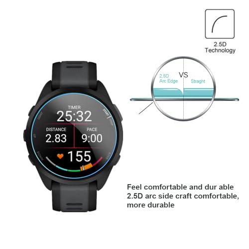 MIHENCE Screen Protector Compatible for Garmin Forerunner 165 Smartwatch,9H Tempered Glass Protective Film Compatible for Forerunner 165 Smartwatch (3PCS), transparent