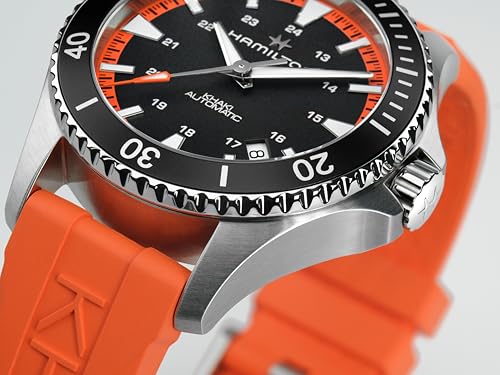 Hamilton Khaki Navy Scuba Automatic Men's Watch, 40mm Stainless Steel Case, Swiss Made, Black Dial Analog Wrist Watch for Men, 100m Waterproof, Sapphire Crystal, 3-Hand Movement, Rubber Strap