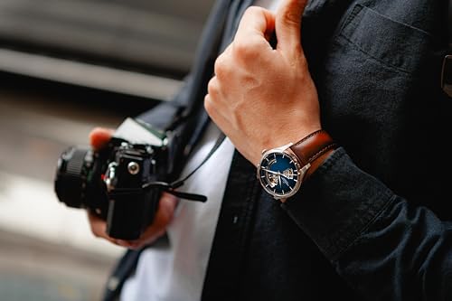 Hamilton Jazzmaster Open Heart Automatic Men's Watch, 40mm Stainless Steel Case, Swiss Made, Blue Dial Analog Wrist Watch, 50m Waterproof, Sapphire Crystal, 3-Hand Movement, Cow Leather Strap