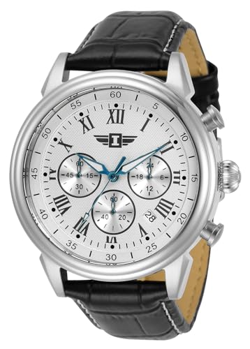I By Invicta Men's 90242-002 Chronograph Silver Dial Black Leather Watch