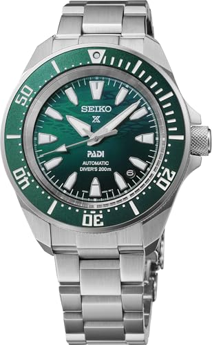 SEIKO Prospex SRPL53 Men's Watch with Stainless Steel Case, Automatic Movement, Water Resistant, Luminescent Hands, Green (PADI Special Edition)