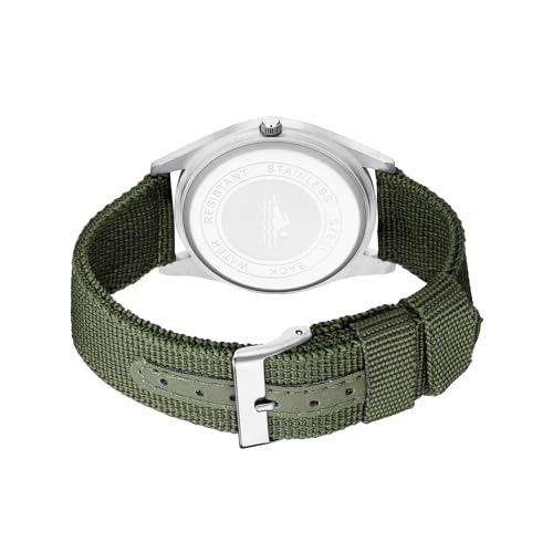 Gosasa Unisex Military Watches Sport Textile Nylon Strap Luminous Fashion Watch Analog Display Quartz Waterproof Casual Wristwatch (Green Luminous)