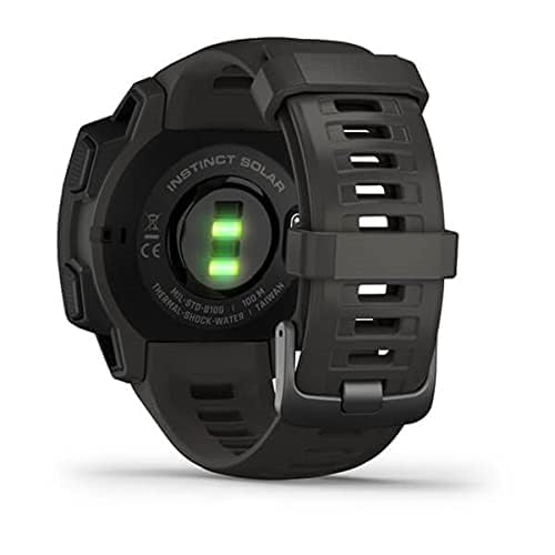 Garmin Instinct Solar, Solar-Powered Rugged Outdoor Smartwatch, Built-in Sports Apps and Health Monitoring, Graphite (Renewed)