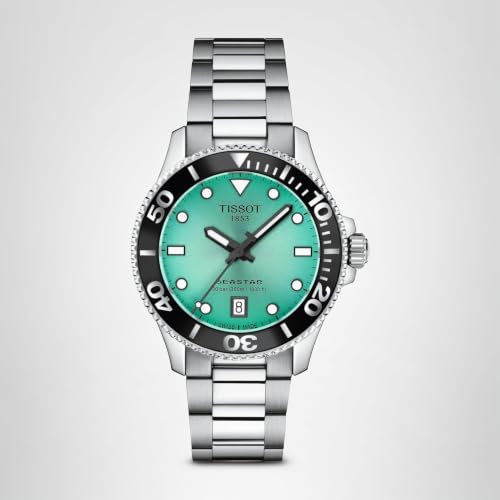 Tissot Seastar 1000 36mm, Swiss Quartz, Watch for Men and Women, Stainless Steel Case, Turquoise Dial