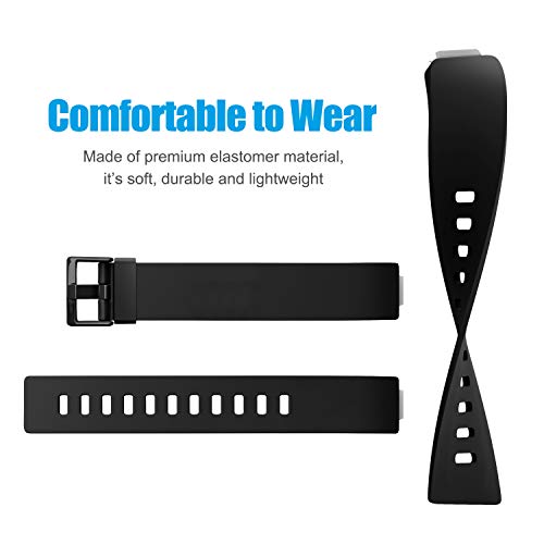 Tobfit Soft TPU Bands Compatible with Fitbit Inspire HR/Fitbit Inspire/Fitbit Ace 2 Bands, Sports Accessories Waterproof Wristbands Women Men, Small, Black