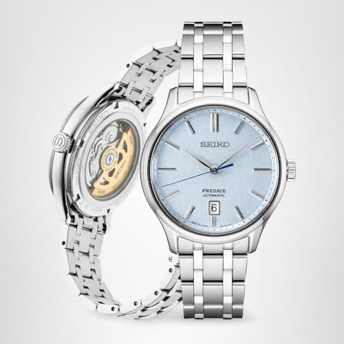 SEIKO SRP53- Presage Collection - Patterned Stone Blue Dial - Stainless Steel Wrist Band, Sapphire Crystal Display - Water-Resistant 30M