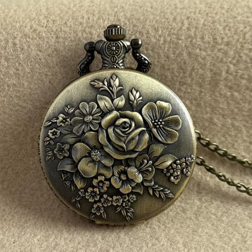 Fogitbok Vintage Pocket Watch with Chain for Men Necklace Watches for Women