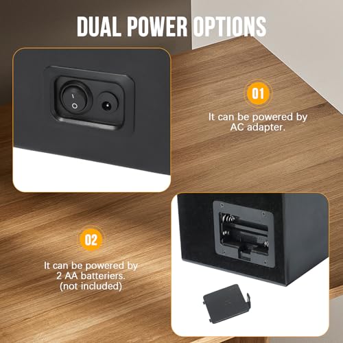 FLKQC Single Watch Winder for Automatic Watches | Black Leather Watch Display Case Storage Box | Fits Lady and Man Automatic Watch, AC Adapter or Battery Powered Watch Storage Box
