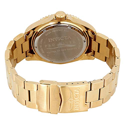 Invicta Men's Pro Diver Quartz Watch with Stainless Steel Strap, Gold, 22 (Model: 22063)