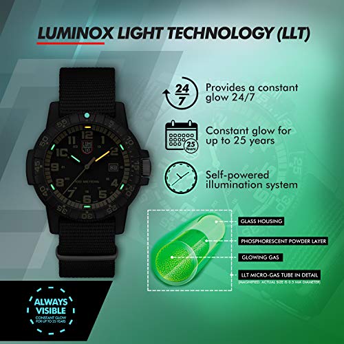 Luminox – Leatherback SEA Turtle Giant Men’s Watch 44 mm, 0320/0330 Series, Military Watch, Swiss Quartz Watch, 100 m Water Resistant, Self-Illuminating, Black, 44 mm, Ribbon