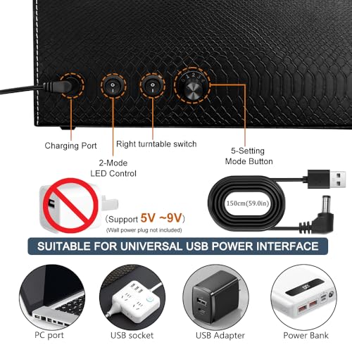 J&T Technology Watch Winder for Automatic Watches,Automatic Watch Winder with LED Light,6 Watch Winder + 6 Storage Case with Quiet Motor for Man/Woman's Watches(PU Snake Skin)