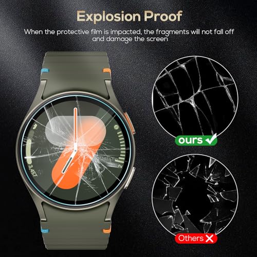 Watbro [5 Pack] for Samsung Galaxy Watch 7/6/5/4 44mm Clear HD Screen Protector Tempered Glass,2.5D 9H Hardness Ultra-thin Tempered Glass for Samsung Galaxy Watch Anti Scratch, Bubble Free