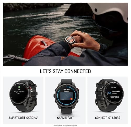 Garmin Fenix 7 Pro Solar Sapphire Multisport GPS Smartwatch, Titanium, Fog Gray/Ember Orange with Wearable4U E-Bank Bundle 47 x 47 x 14.5 mm
