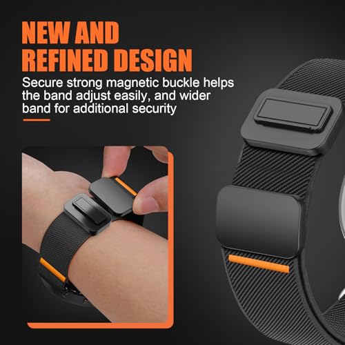 Magnetic Elastic Bands for Samsung Galaxy Watch 7/6/5/4/FE 40mm 44mm/Galaxy Watch 6 Classic 43 47mm/5 Pro 45mm/4 Classic 42 46mm/Active 2, 20mm Wristband Stretchy Nylon Sport Strap Men Women