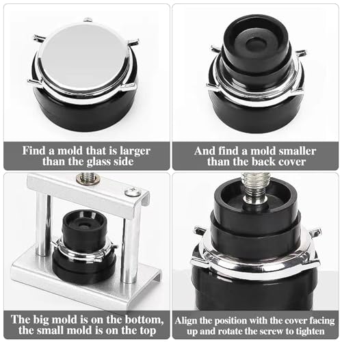 J6&H6 Watch Press Tool Set,Watch Back Case Closer for Closing the Cover , Watches Battery Replacement Tool Kit, Dismantling The Watchs Opener Case, Suitable for Watches Repair Kits with 16 to 50mm Circular Dials