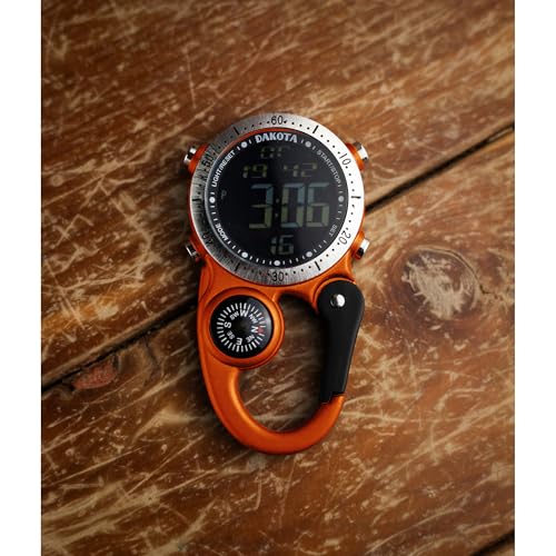 Dakota Digital Backpacker Clip, Fob and Pocket Watch, Alarm, Stopwatch, Timer and Dual Time, Outdoor Gifts for Men and Women, Tactical Digital Watch