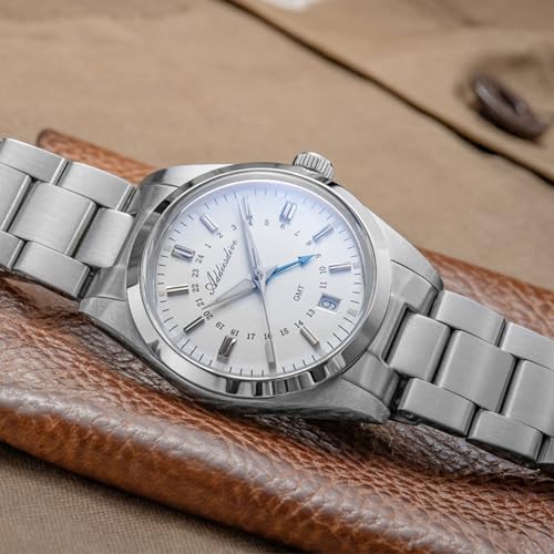 Addiesdive AD2065 36mm 515 GMT Mens Watch Sapphire Crystal Glass BGW9 Luminous 10Bar Water Resistant, White Dial