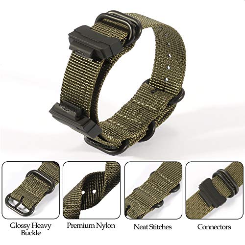 WRISTARMOR GA110 nylon band adapters Kit Replacement for Casio g shock DW-5600 DW-6900 GA700 GA100 GD120 GD110 watch band