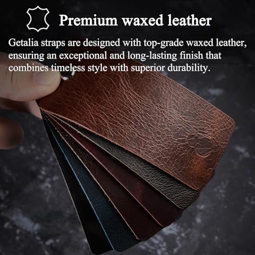 Getalia leather Watch Band Foldover Clasp Retro Oil wax Genuine Leather,18mm 19mm 20mm 21mm 22mm Quick Release Replacement Watch Straps for Men and Women (Brown Band Width-20mm)