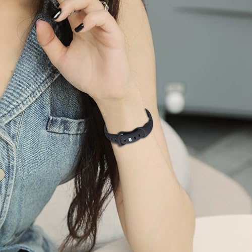 CUNUJIX Slim Silicone Watch Bands Compatible with Garmin Vivoactive 6/ Vivoactive 5/Vivoactive 3/Venu Sq/Venu 2 Plus/Forerunner 165/55/245 Music, 20mm Thin Soft Narrow Sport Strap for Women (4 Pack)