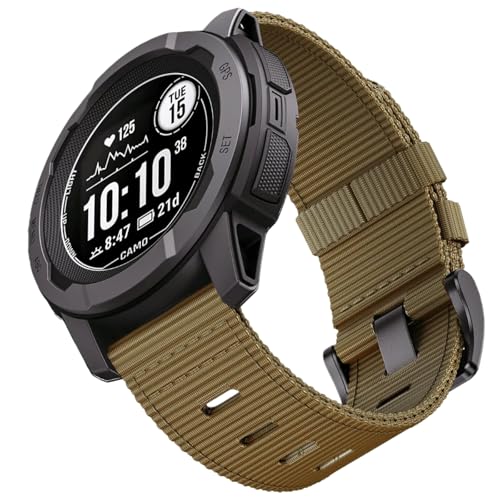 EKINGEEK for Garmin Instinct Watch Band, Rugged Nylon Replacement Strap for Instinct 2 Instinct 3 45mm, Compatible with Garmin Instinct Solar, Tactical, Tide Esports, Sport Outdoor Work Use Replacement Band