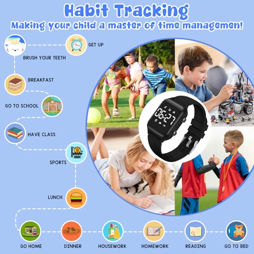 Timever Kids Digital Watches for Boys Girls, Sports Watch with Fitness Tracker, Pedometer, Alarm Clocks, Stopwatch, No App Needed Waterproof Kids Watch, Gift for Teens Student Girls Boys Ages 5-14