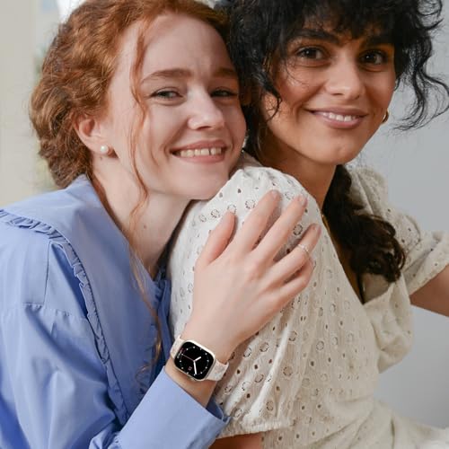 Witzon Floral Band Compatible with Apple Watch Bands For Women 41mm 40mm 38mm 42mm 44mm 45mm 46mm 49mm, Engraved Cute Flower Soft Silicone Strap for iWatch Series 11 10 9 8 7 6 5 4 3 2 1 SE Ultra