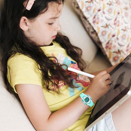 Juboos Kids Digital Watch with 7 Color LED Lights,Waterproof Running Sports Watches with Stopwatch,Alarm,Easy-to-Read Outdoor Children's Wristwatch for Boys Girls Ages 4-12