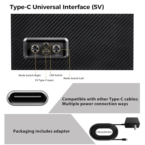 ANWBROAD Watch Winder for Automatic Watches, Double Automatic Watch Winder Box with Quiet Japanese Motor, 4 Modes Dual Watch Winder wIth LED Light, Type-C Adapter, UJWW016C