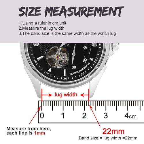 BISONSTRAP Watch Bands 20mm, Alligator Embossed Leather Watch Straps, Black with Silver Buckle