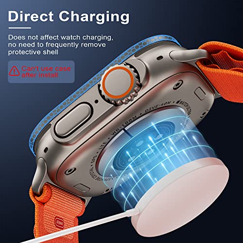 WSKEN for Apple Watch Ultra 3/Ultra 2/Ultra Screen Protector 49mm,9H Tempered Glass + Titanium Alloy Frame, [Keep Original] [Touch Sensitive] Lightweight Protective Glass Film for iwatch Ultra 3/2/1