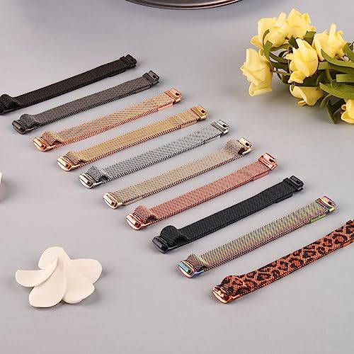 Metal Band for Fitbit Inspire 3 Bands Women Men, Stainless Steel Adjustable Straps Replacement Bands for Fitbit Inspire 3 Fitness Tracker (Rose Gold)