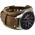 Hepsun Compatible with Samsung Galaxy Watch 42mm/Active 40mm/Active 2 40mm 44mm/Gear S2 Classic/Gear Sport /Fossil Q Gazer/Ticwatch 2/Garmin Vivoactive 3 20mm Genuine Leather Cuff Bands/Strap (coffee)