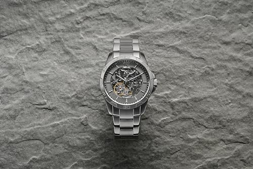 Relic by Fossil Men's Damon Gunmetal Gray Stainless Steel Bracelet Automatic Watch for Men, Luminous Hands