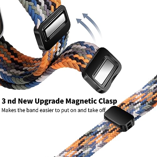 Qimela Sport Loop Compatible with Apple Watch Band 38mm 40mm 41mm 42mm 44mm 45mm 46mm 49mm for Women Men,Magnetic Strap Stretchy Braided Wristband for iWatch Series 11 10 9 8 7 6 5 4 SE Ultra 3 2 1