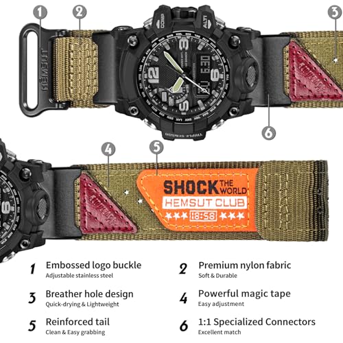 Watch Band Strap for Casio G-shock GWG-1000 GWG1000,Super Rugged Nylon Sports Strap