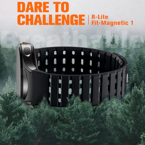 Bandletic Magnetic Silicone Band Compatible with Samsung Galaxy Watch 7 6 5 4 FE 40mm 44mm/for Galaxy Watch 6 4 Classic 43mm 47mm 42mm 46mm/Watch 5 Pro 45mm, 20mm No Gap Strap for Men Women, Black