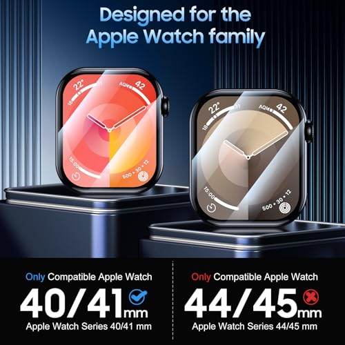 Uyiton for Apple Watch Series 9/8/7/6/SE (3/2/1) Screen Protector 40/41mm, HD Clear EPU Film [Not Glass] iWatch Protector [Non-Bubbles] [Easy to Install] Self-Healing High Touch Screen Cover, 6 Pack