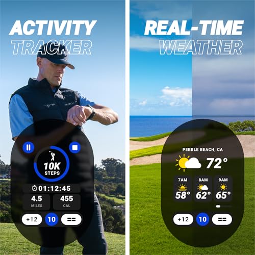 Blue Tees Golf Playmaker+ GPS Golf Watch with AMOLED Touch Screen Display | 42,000+ Preloaded Courses, Advanced Shot Tracking & Dynamic GPS Distances, Real Time Weather & Course View, IP67 Waterproof