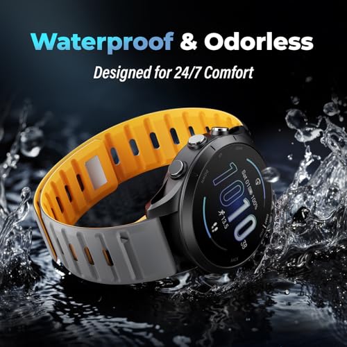 Strong Magnetic Watch Bands for Garmin Vivoactive 6/5/3, 20mm Quick Release Bands Compatible with Garmin Forerunner 165/245/645/55/570 42mm, Silicone Sport Strap for Garmin Venu 2 Plus/Venu Sq/Sq 2