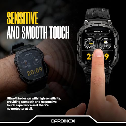 CARBINOX Tempered Glass Screen Protector Compatible for Vortex Smart Watch - High Transparency, Anti Scratch, High Sensitivity, Bubble Free (2 Pack) Vortex