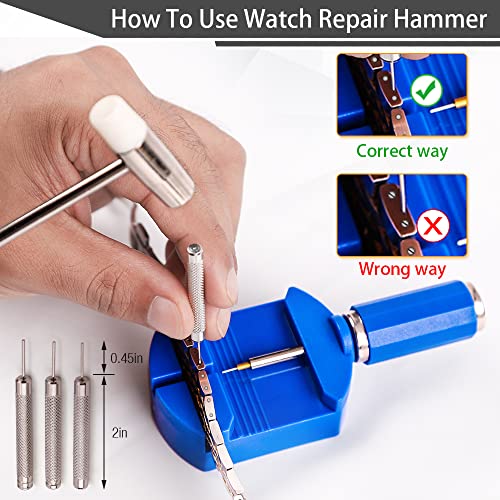 BYNIIUR Watch Link Removal Kit, Watch Band Strap Chain Pin Remover Repair Tool Kit for Watch Band Strap Adjustment, Bracelet Sizing and Watch Resizing Adjuster