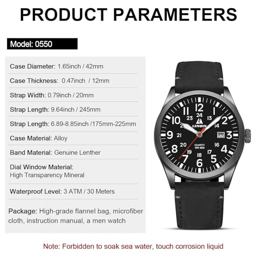 LN LENQIN Mens Watches Unisex Military Sport Nylon Strap Stylish Luminous Fashion Analog Quartz Watch for Men Waterproof Army Tactical Casual Wristwatch