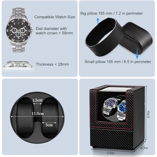 Anyasun Watch Winder for Automatic Watches,Double Watch Winder for Women's and Men's Watches with Quiet Japanese Mabuchi Motor