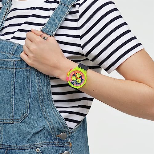 Swatch Big Bold Chrono Biosourced Unisex Watch Casual Polymer Yellow Automatic Waterproof Neon to The Max