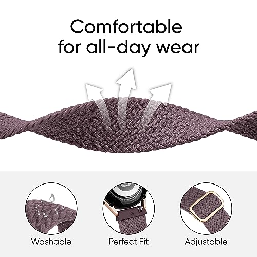Knossen 20mm Watch Bands Compatible with Samsung Galaxy Watch 7 FE 6 5 4 40mm 44mm, Galaxy Watch 6 4 Classic, Galaxy Watch 5Pro, Galaxy Watch 3 41mm, Galaxy Active2, Stretchy Watch Straps for Women and Men
