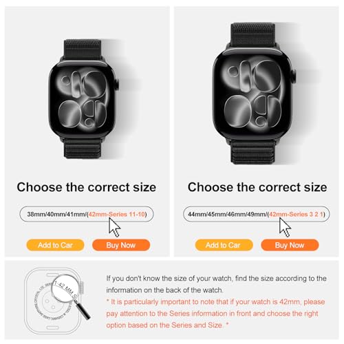 OMECKY Sport Band Compatible with Apple Watch Bands Series 11 10 46mm, 9 8 7 45mm, 4 5 6 & SE 2 3 44mm, Ultra 49mm for Women Men, Stretchy Straps for iWatch, Breathable, Nylon Soft Loop Ideal for Outdoor