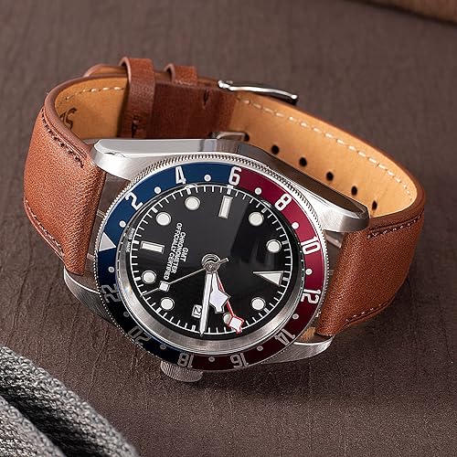 SEURE Quick Release Watch Band,Top Genuine Leather Watch Straps 19mm 20mm 21mm 22mm 24mm for Men and Women (20mm, Dark brown-Silver)