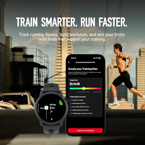 COROS PACE 4 Ultralight Sport GPS Watch, 1.2" AMOLED Touchscreen,19 Days of Daily use, Voice Features, Advanced Training Tools, Accurate GPS, Heart Rate Monitor (Black Silicone, Standard)