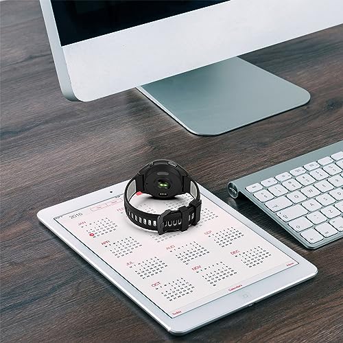 TopPerfekt Band Compatible with Garmin Forerunner 965, Soft Silicone Replacement Watch Band Strap for 965 Smart Watch for Women Men Black - Grey